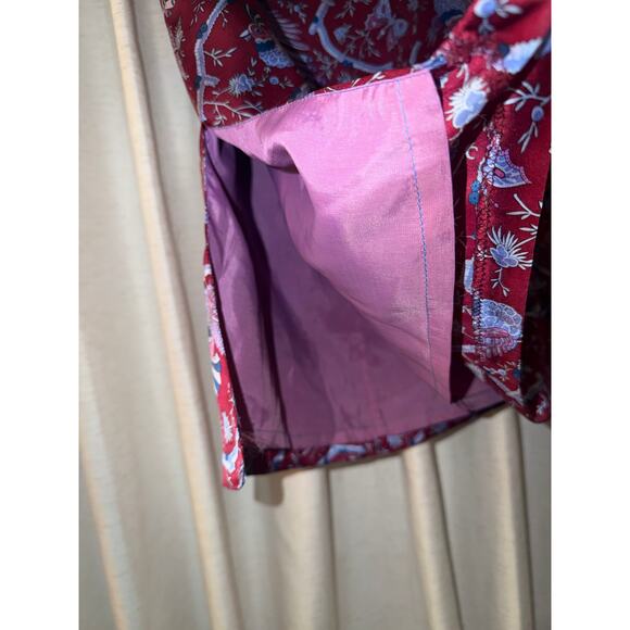 Vintage Betsey Johnson Silk Midi Skirt Butterflies 90s M Y2K 00s Whimsical Birds - Picture 6 of 13